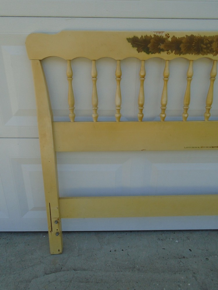 Hitchcock Full Size Headboard Stenciled Harvest Double Regency short Queen Boho