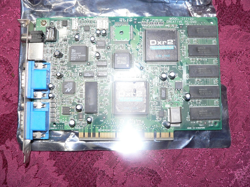 Creative Labs PCI Video Card DXR2 DVD Decoder Dual CT7120