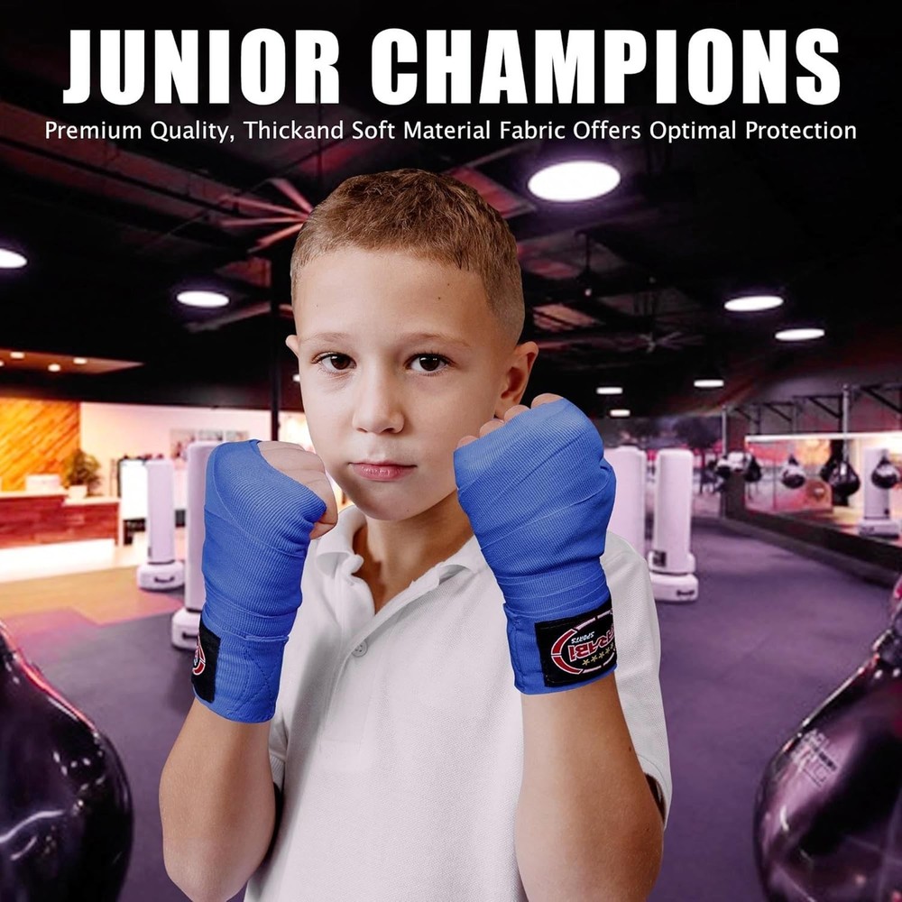 2.5m Kids Boxing Hand Wraps - Durable, Moisture-Control & Protection