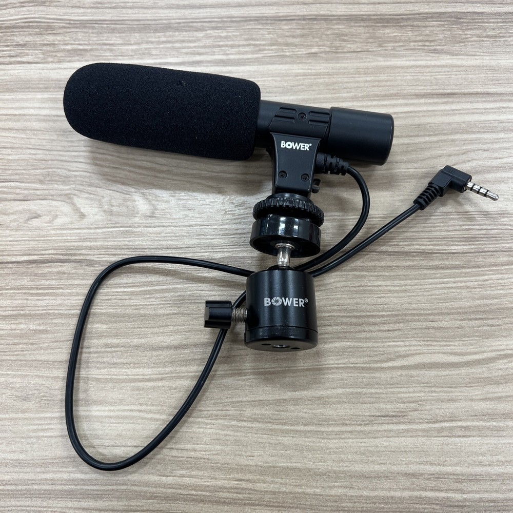 Bower Streaming Broadcast Microphone 1/4”Jack + Adjustable Stand Piece EUC