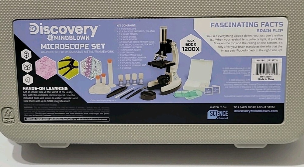 Educational Kids Discovery Mindblown Microscope Set/Case 48pc Stem 1200X Science