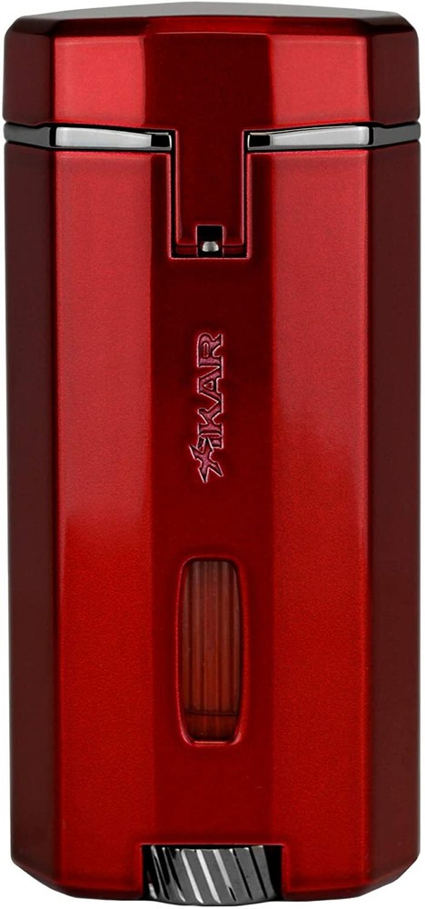 Xikar Meridian Triple Soft Flame Cigar Lighter, Powerful, Elegant, Red