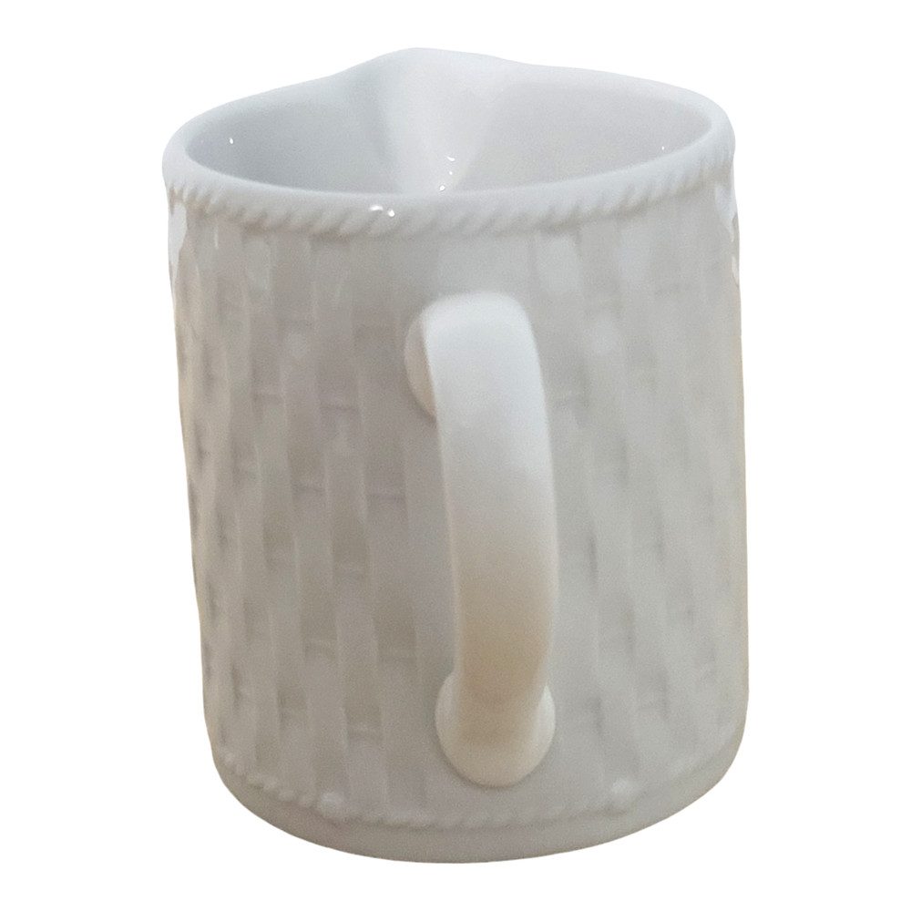 Gourmet Collection By Oneida Creamer White Wicker Pattern Glazed Stoneware