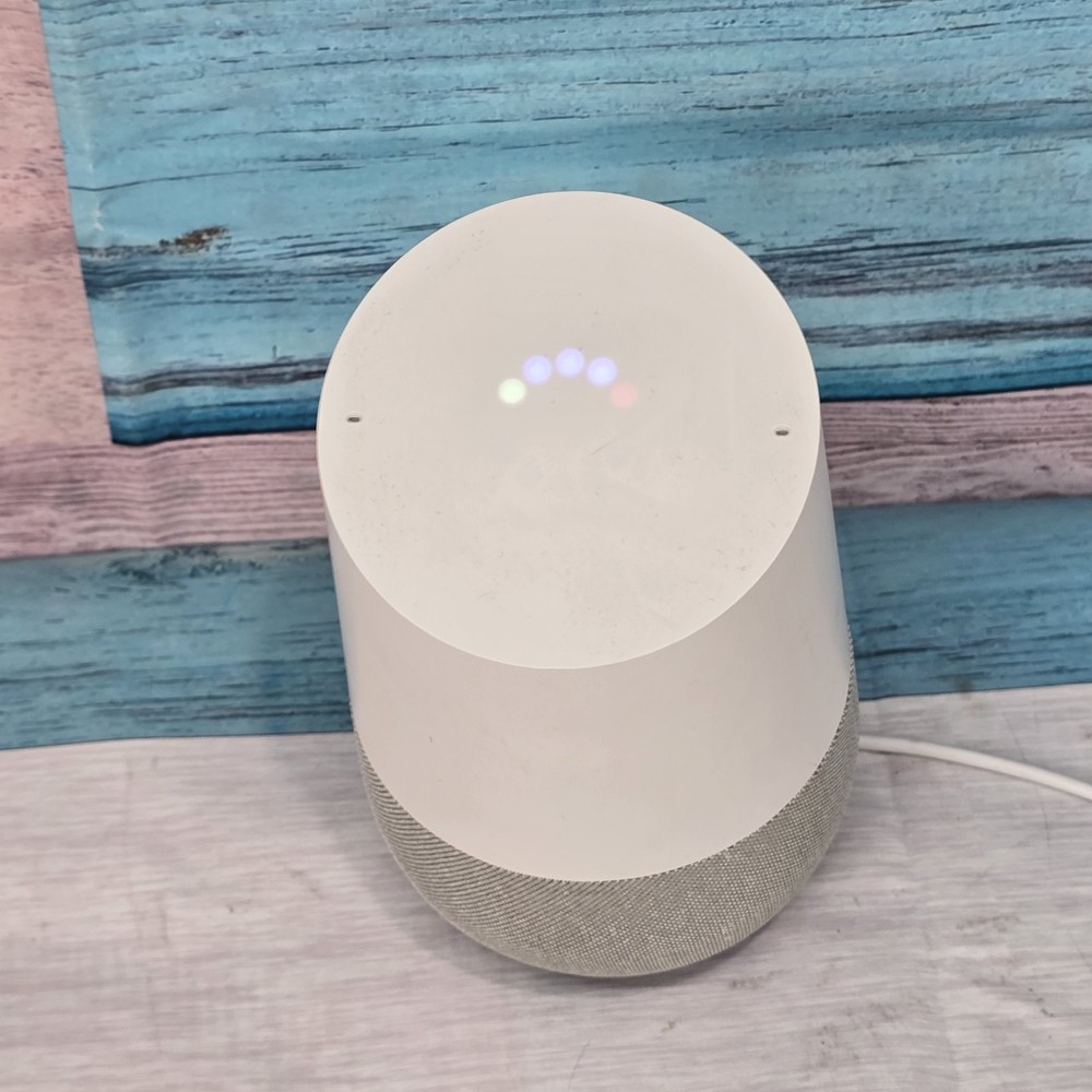 Google Home Smart Assistant - White Slate Speaker w/ Power Cord Tested Working