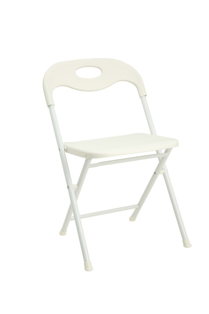 4-Pack White Stainless Steel Folding Chairs - Heavy-Duty 800lb Capacity, Stack