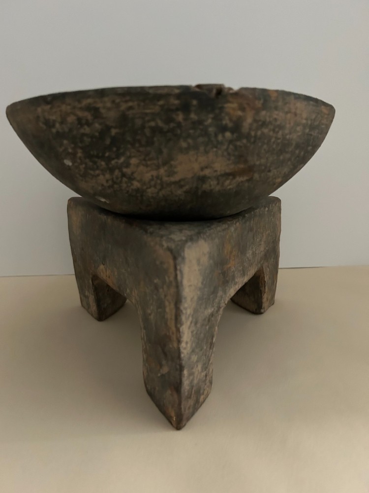 Rustic Bowl - Stone Like Material with Separate Base