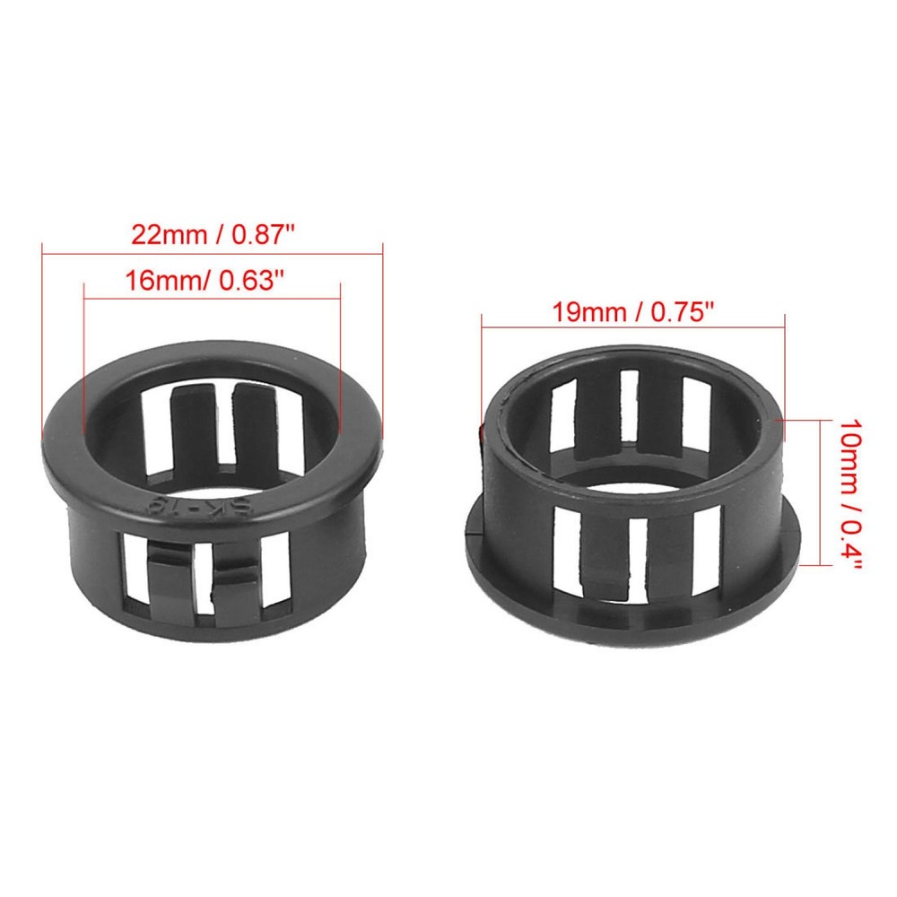 50pcs 19mm Mounted Dia Snap in Cable Hose Bushing Grommet Protector