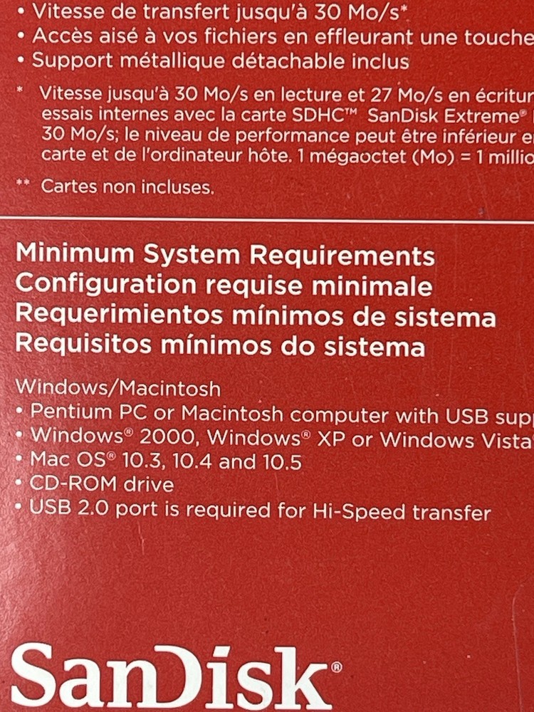 SanDisk ImageMate Multi-Card USB 2.0 Reader/Writer SDDR-199-A20 Open Box