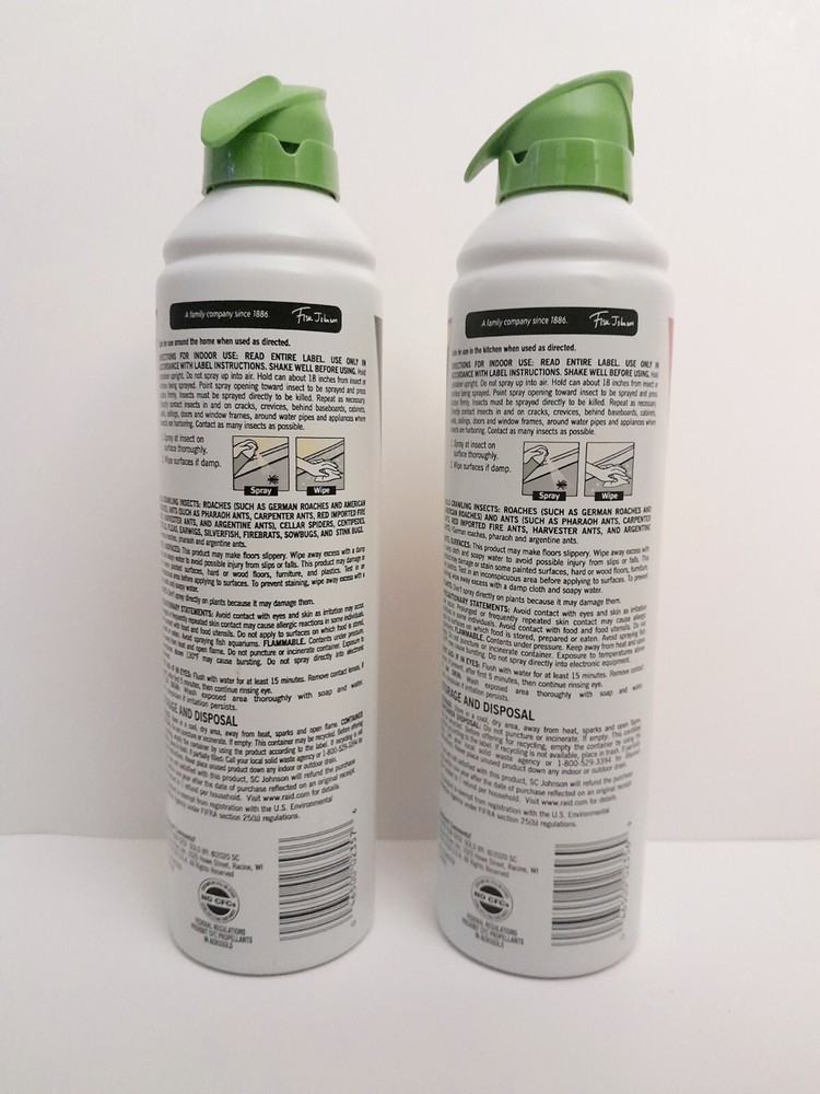 NEW 2 Pack Raid Essentials Ant/Roach Killer 10oz Child & Pet Safe, Kitchen Safe