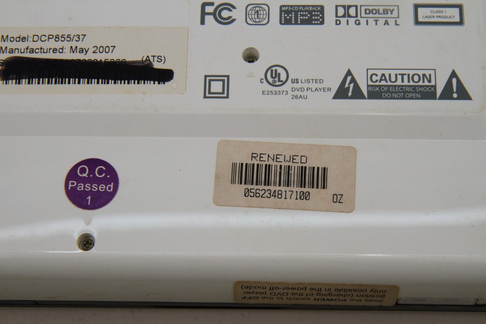 Vintage Philips DVD Portable Player DCP855 Bundle Parts
