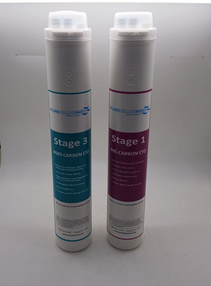 PureBlue H2O Replacement Filter Set - Stage 1 Pre-Carbon & Stage 3 Post-Carbon