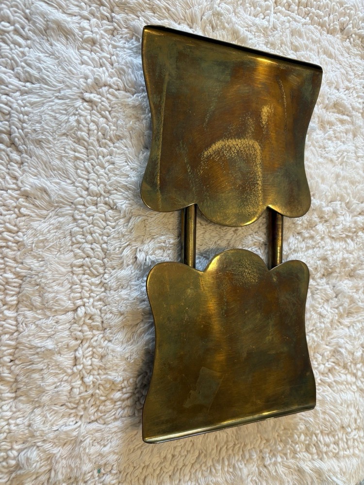 Brass Adjustable Bookends Gold Metallic Finish Rectangle Shape Decorative Pair