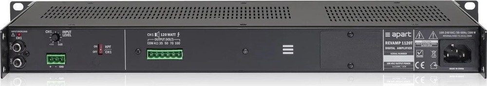 Professional Single Channel Class-D 100V Power Amplifier