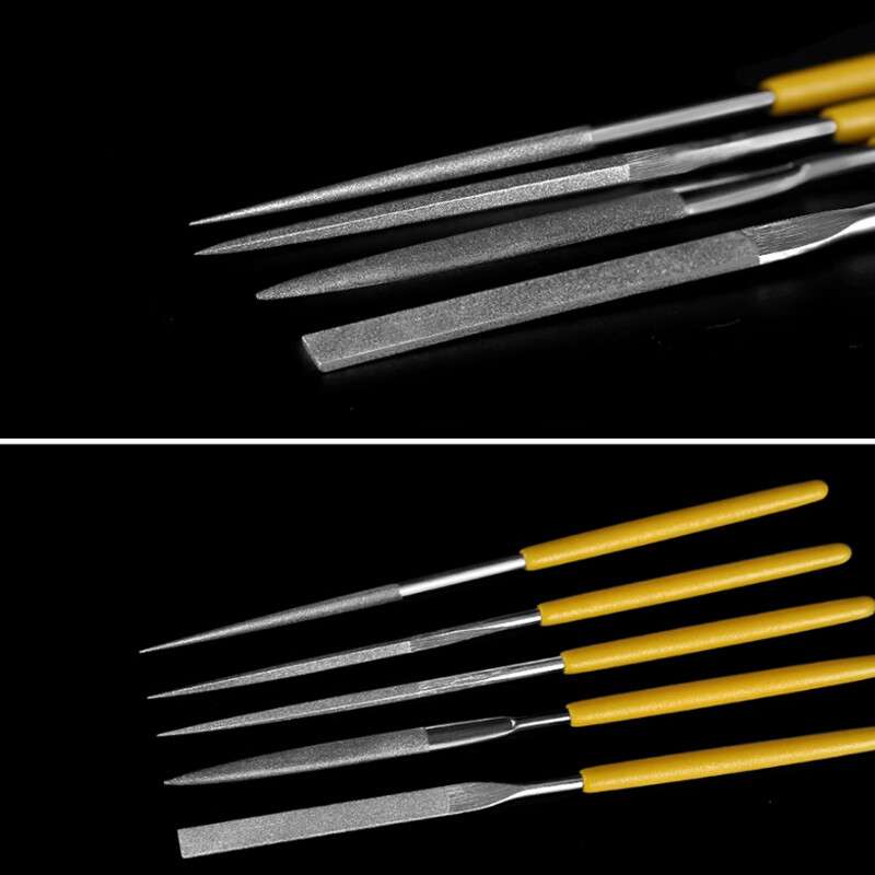 3/4mm Dia Second Cut Round/Flat/Triangular Diamond Needle File 120/400/600 Grit