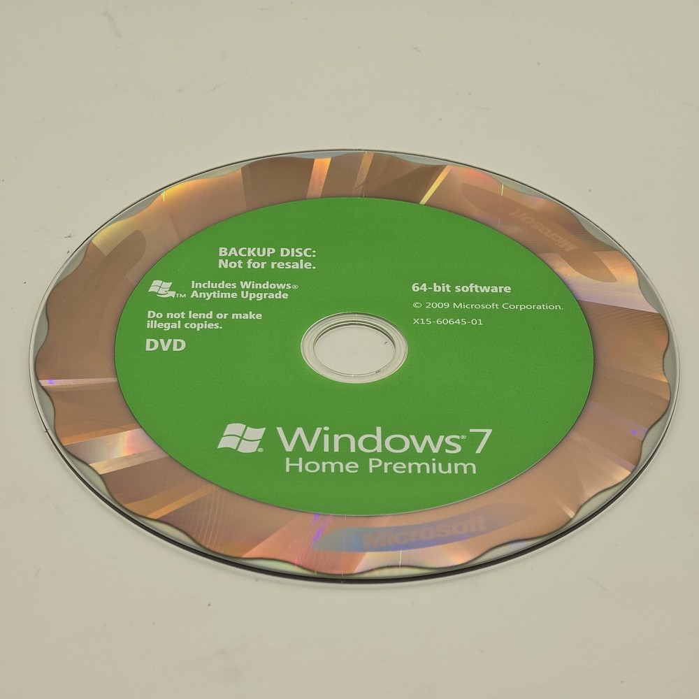 Microsoft Windows 7 Home Premium 64 Bit Software Upgrade DVD Full Disc