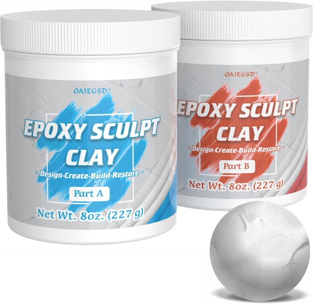 1 Pound White Epoxy Putty Sculpt Clay, 2 Part (A & B) Modeling Compound for Scul