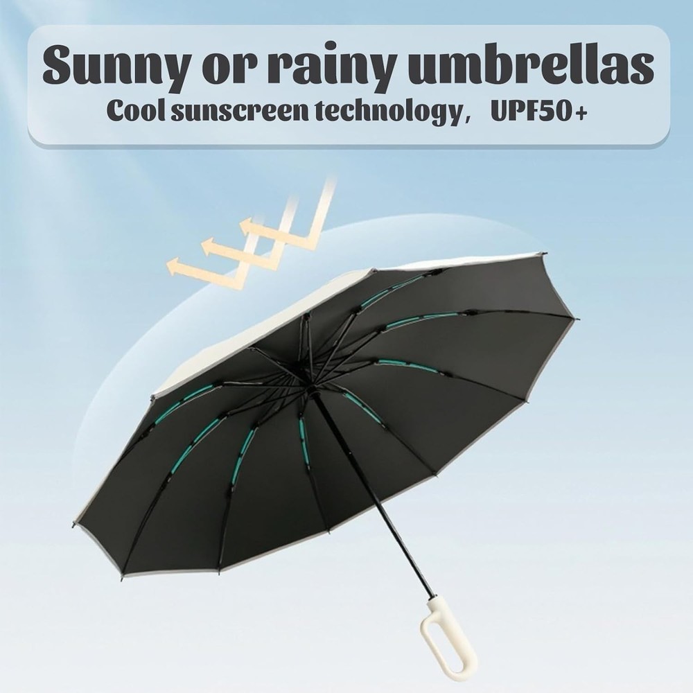 Compact Mini Travel Umbrella Automatic Open Close UPF50+ UV Rain Folding