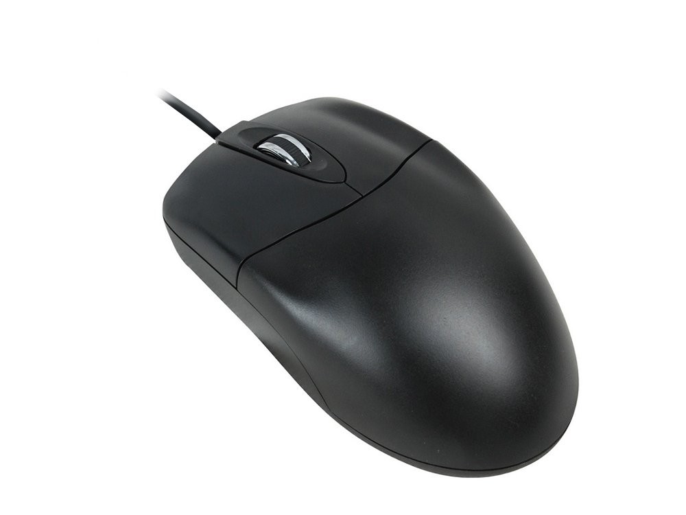3-Button USB Optical Scroll Mouse with 1000 DPI - Black Desktop Accessory