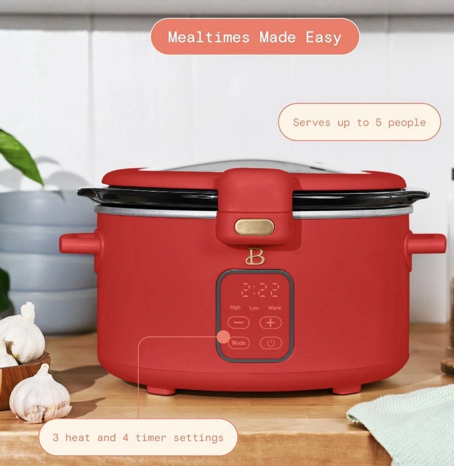 Beautiful 4 Quart Slow Cooker with Hinged Locking Lid Limited Edition