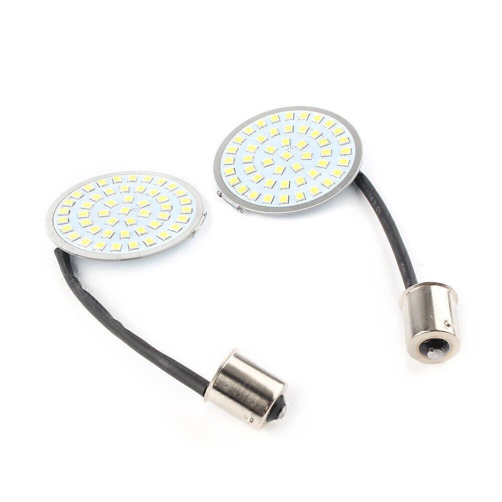 2" 1156 LED Turn Signal Inserts Style Amber Light for Harley Davidson 2pc