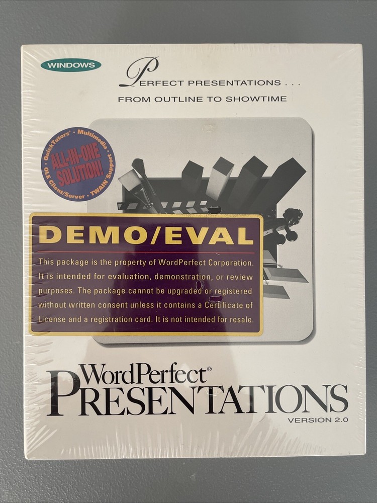 Vintage Word Perfect Presentations for Windows Version 2.0 NEW SEALED