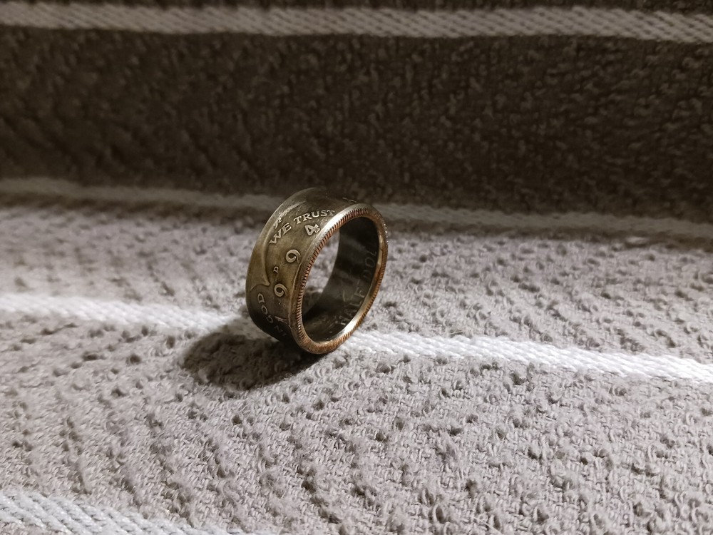 1994 Kennedy Half Dollars  size 11  coin ring  handmade mixed metals