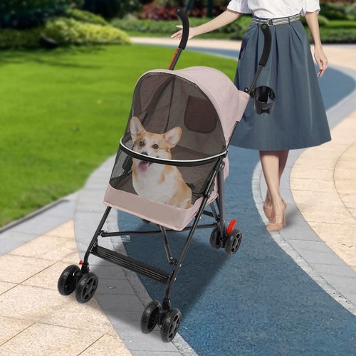 Foldable Small & Medium-sized Dogs Cats Pet Stroller Trolley Pet Travel Stroller