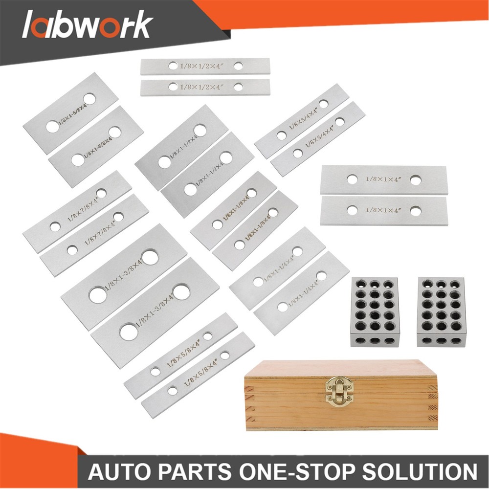 Labwork 1/8 X 4" 10 Pair Precision Parallel Set & Matched Pair of 1-2-3 Blocks