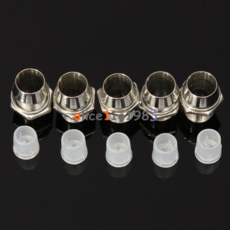 20 x 5MM Chrome Metal Silver Bezel LED Holder Panel Display Mount Base Rubber