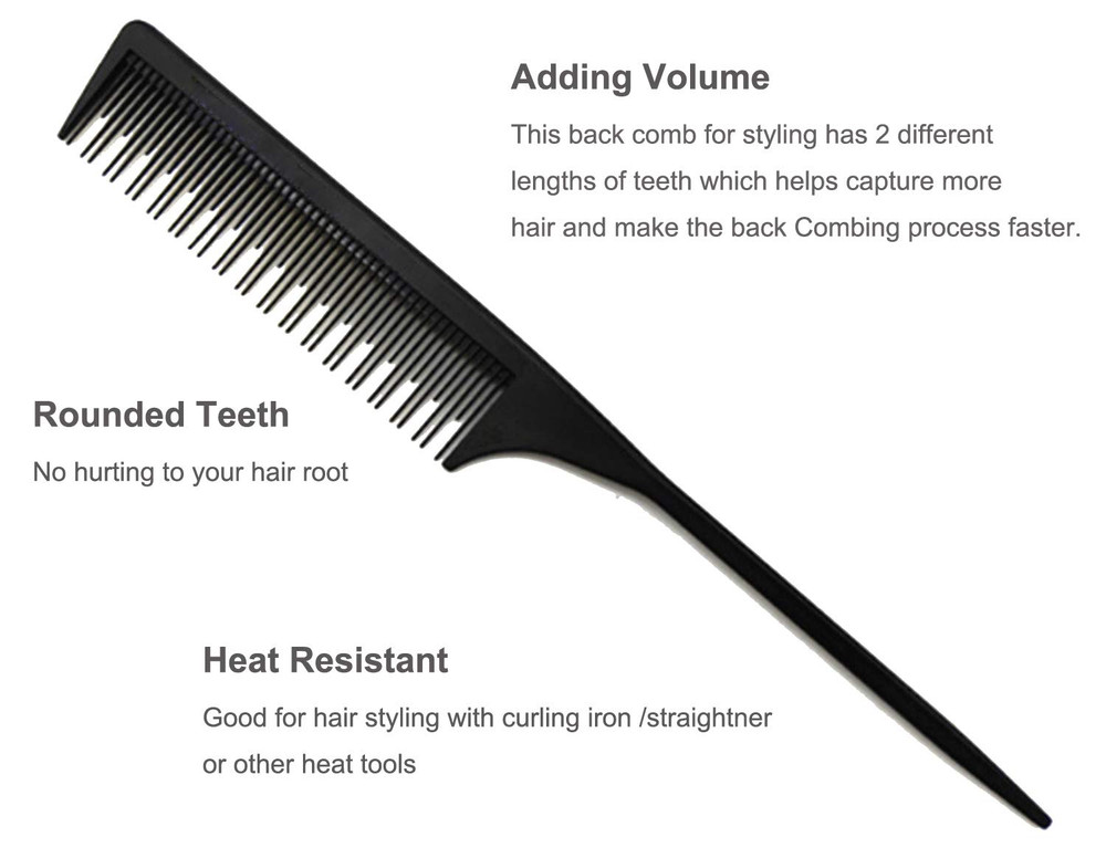 Professional Teasing Comb, Tail Comb for Root Teasing for Thin, Add Volume Fine