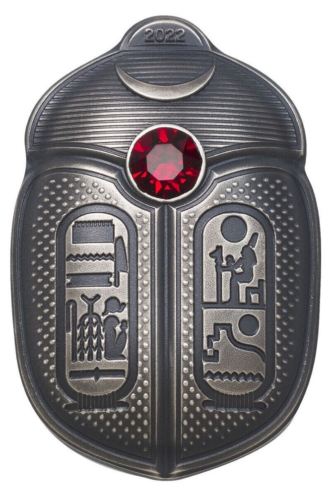 RAMSES II Scarab 1 Oz Silver Coin 5$ Palau 2022