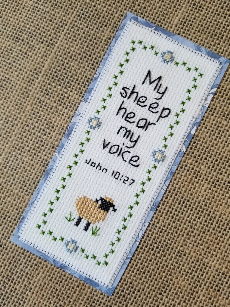 Counted Cross Stitch Sheep Scripture Bookmark Pattern