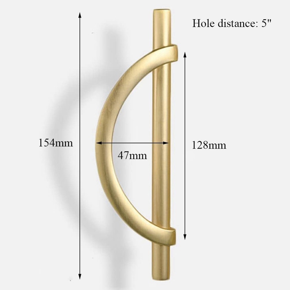 2Pcs Gold Cabinet Pulls Drawer Pulls Half Shape Cabinet Pulls Drawer7250