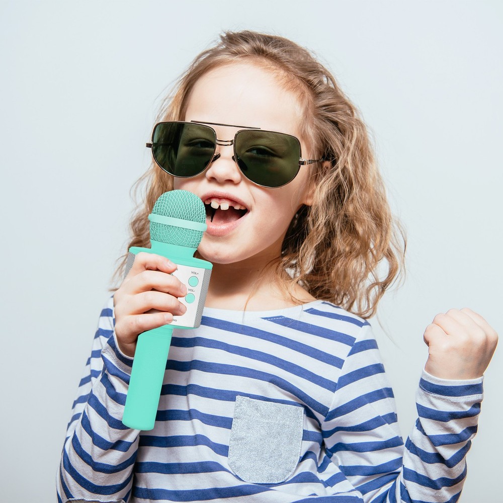 Laser Karaoke Microphone Aquatic Awe Bluetooth Wireless Singing Mic