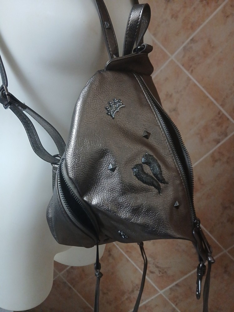 NWOT-BEAUTIFUL DISASTER Mini Backpack-Metallic Bronze