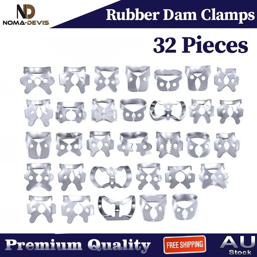 Rubber Dam Clamps Different Sizes Tissue Premolar Clamp Molar Endodontics 32 Pcs