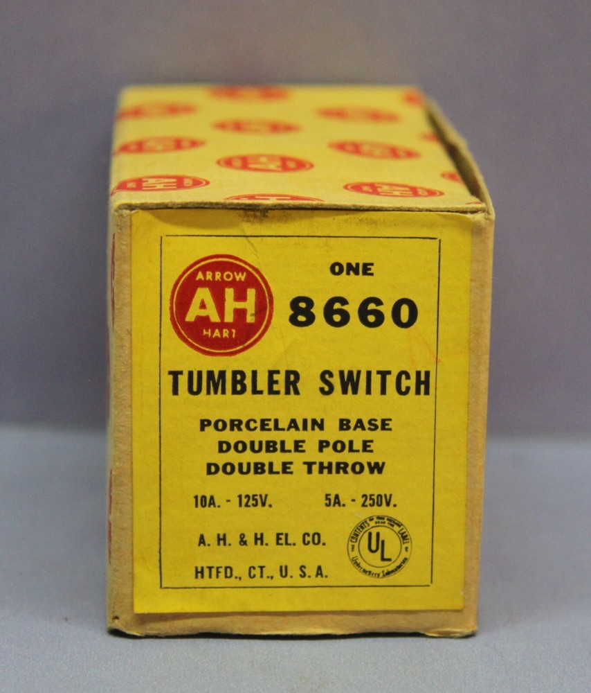 ⚡ Vintage Toggle Bat Stick Handle Switch, Double-Pole Double-Throw DPDT A-H&H