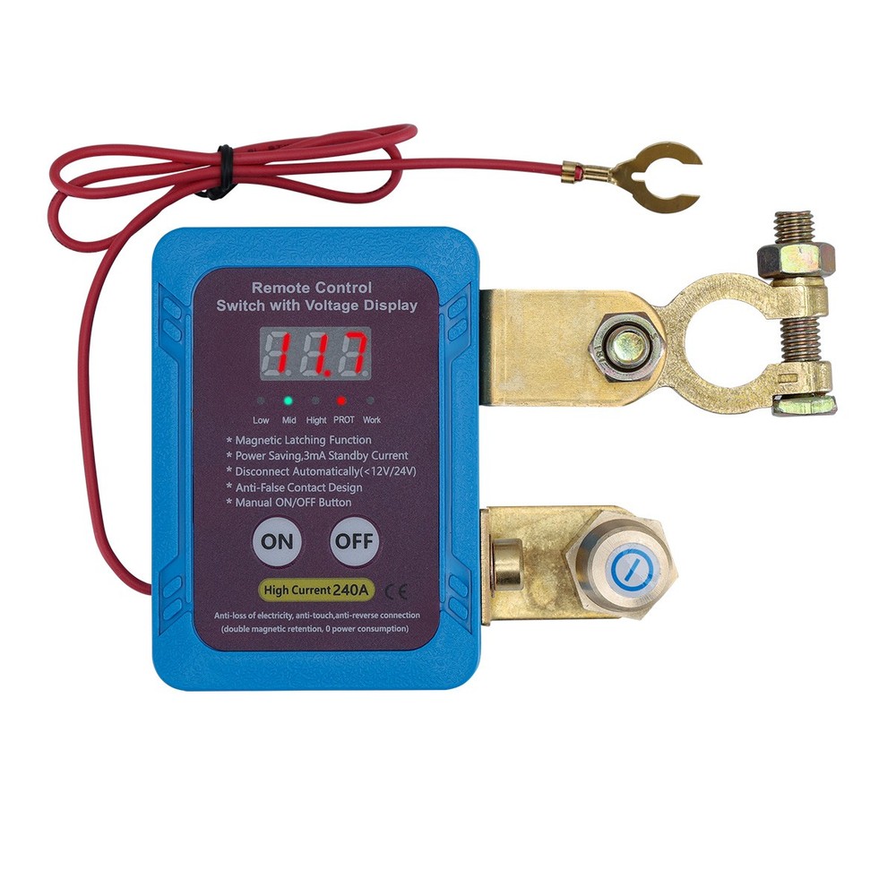 Remote Battery Disconnect Switch 12V240A Voltage Kill Switch w/ Digital Display