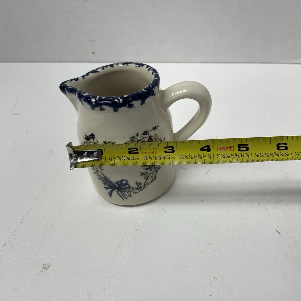 SMALL POTTERY PITCHER - Heart Wreath - WICKER PLUS LTD.