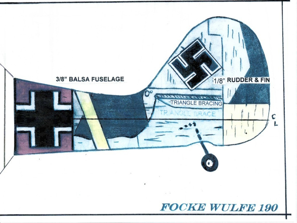 Focke Wulf 190 Profile, 15 19 engine, with a 30 inch wing span