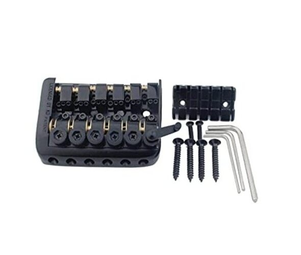 6 String Saddle Headless Guitar Bridge Tailpiece With Worm Involved String