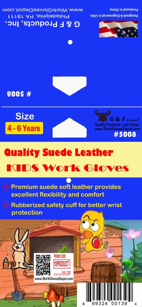 Garden Leather Gloves with Safety Cuff Large