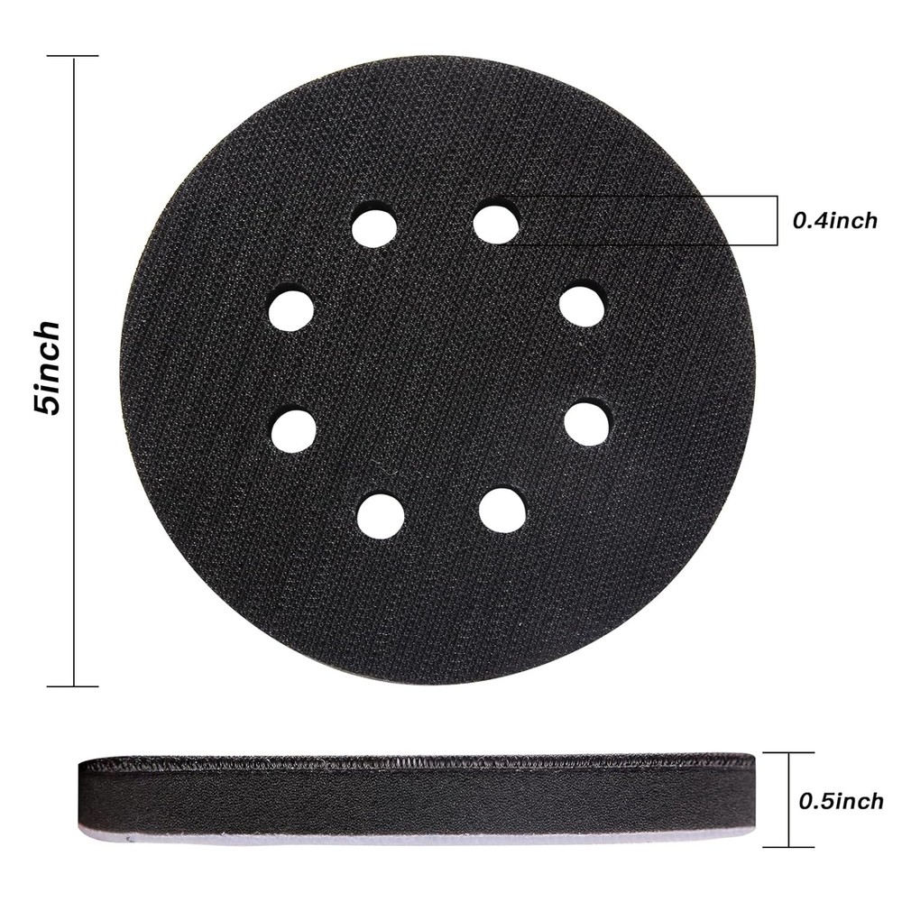 6pc 5" 8 Holes Interface Pads Orbital Sander Sanding Foam Pad Hook Loop Buffer