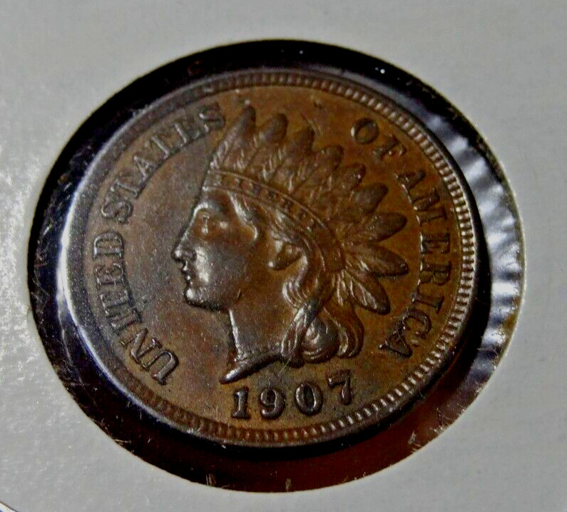 1907 Indian Head Cent US One Penny Coin