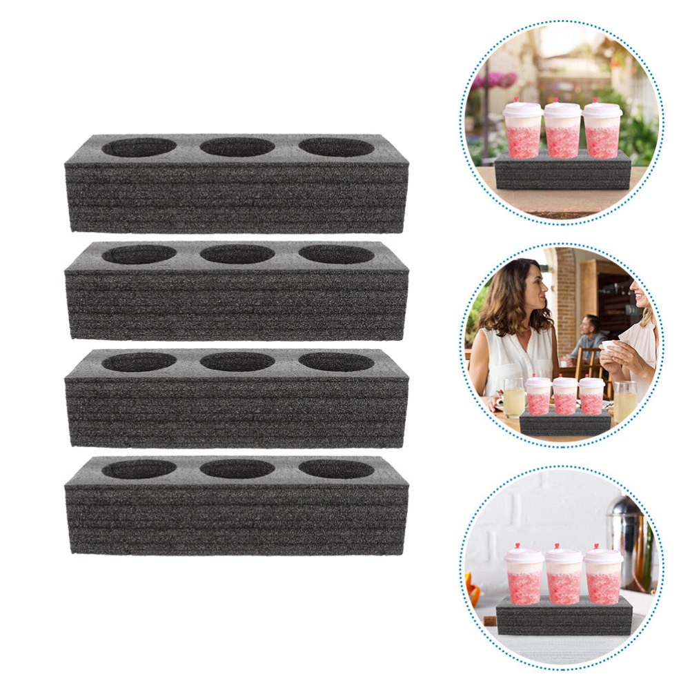 4Pcs Cup Holder Tray for Convenient Beverage Packing Takeaway
