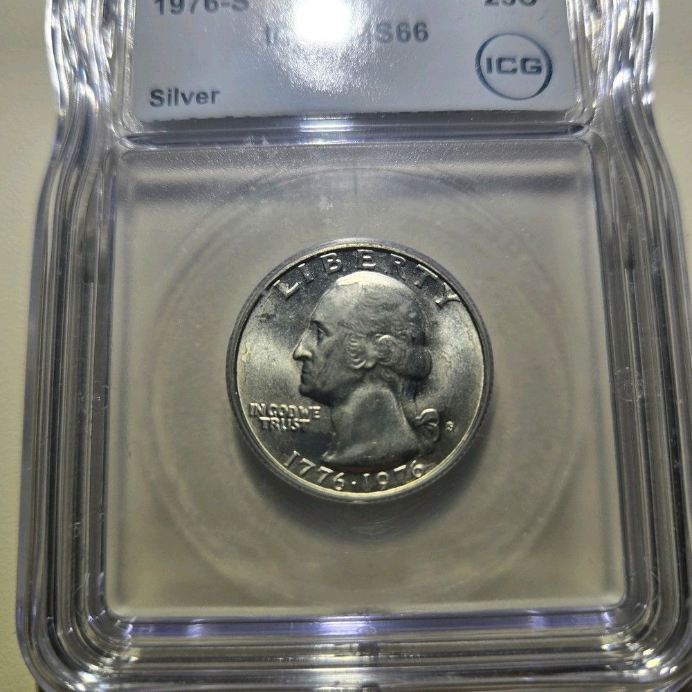 1976 -S Silver Washington Quarter ICG MS66