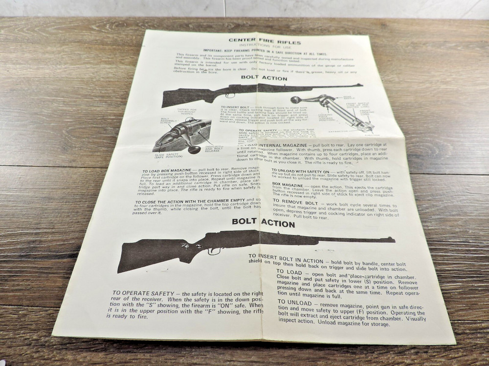 Savage Centerfire Rifles Instructions