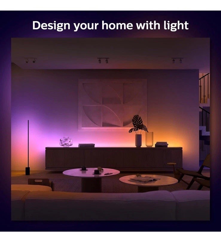 Philips Hue Indoor 6 Foot Smart LED Light Base Kit with Plug Multicolor Effect