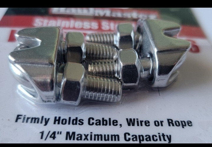 Haul-Master 1/4" Wire Rope Clips 2pc. #93891 New!