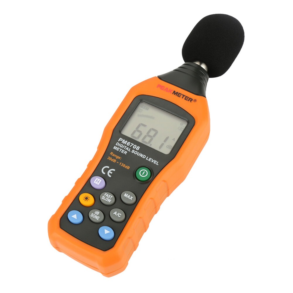 PEAKMETER PM6708 Sound Meter Data Logging Hold 30~130dB Measuring Range